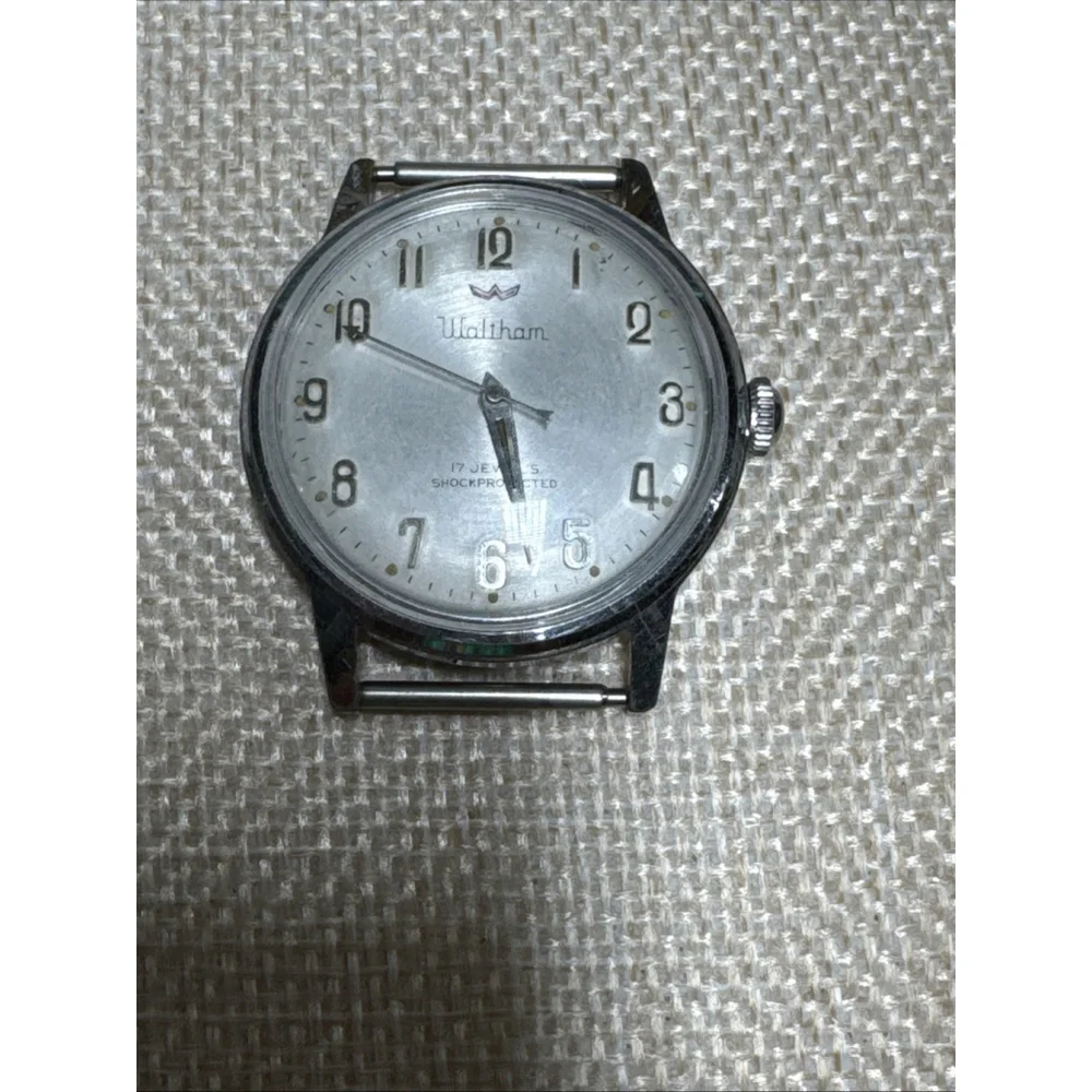 Vintage 1960s Waltham Manual Wind Watch 33mm Stainless Steel Works
